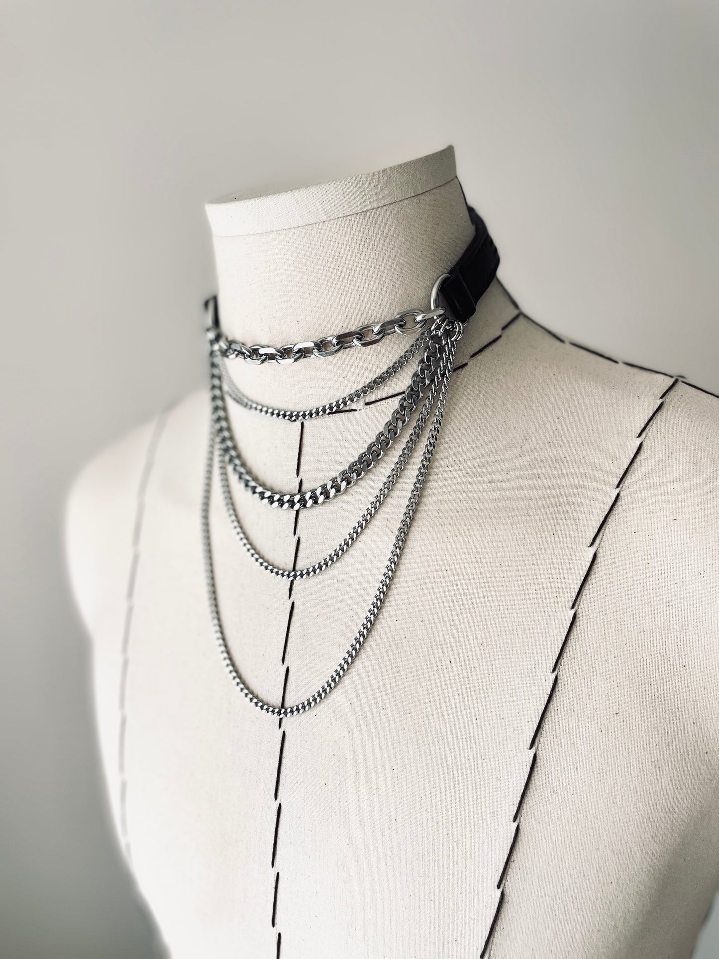 LX4 Choker Necklace Leather Chain - MEKERA STUDIOS