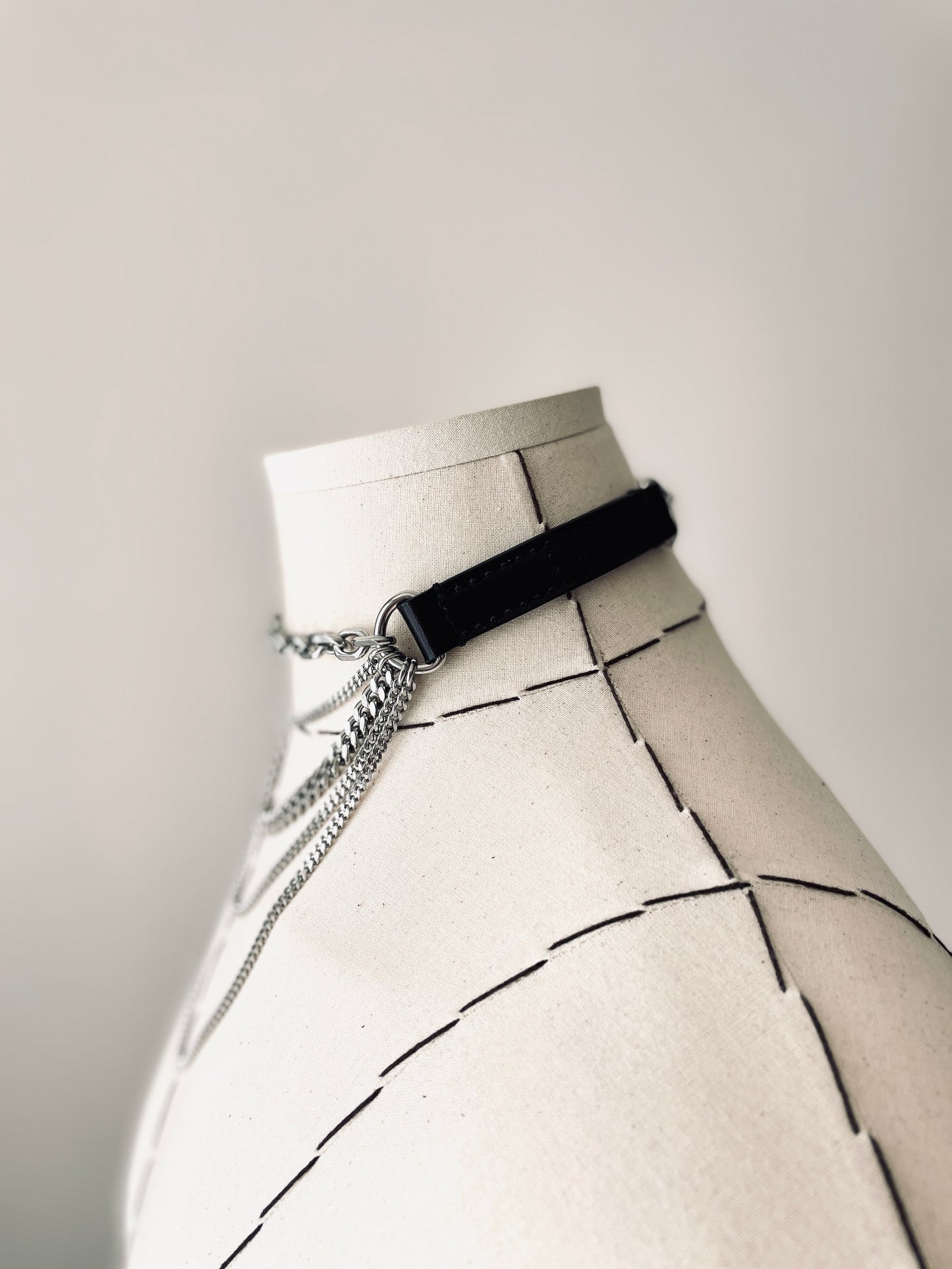 LX4 Choker Necklace Leather Chain - MEKERA STUDIOS