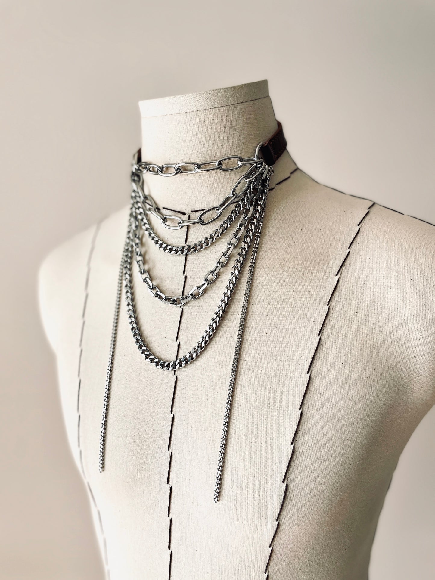 LXX6 Choker Necklace Leather Chain For women For men - MEKERA STUDIOS