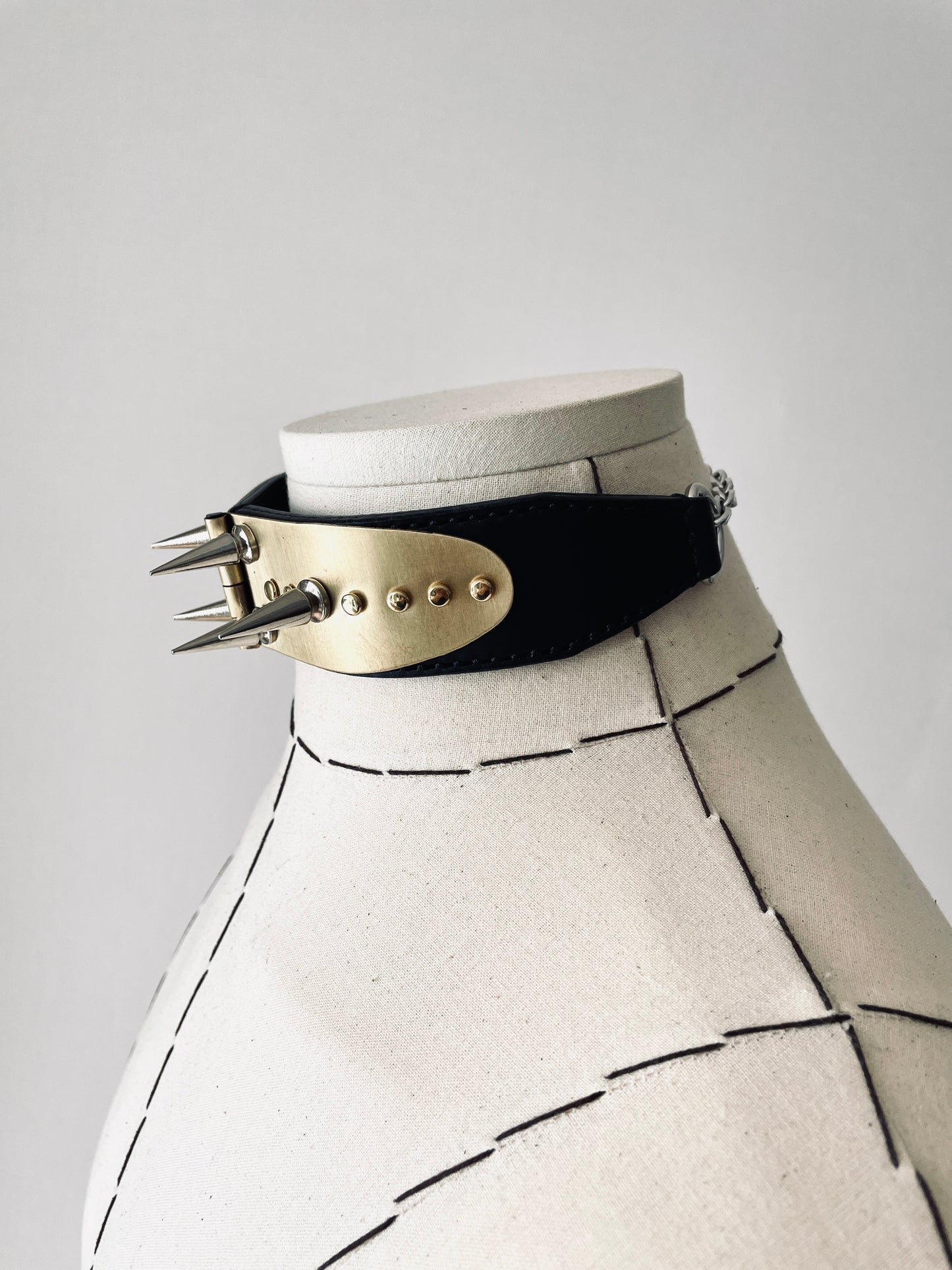 The K-1 Statement Choker Necklace Leather - MEKERA STUDIOS