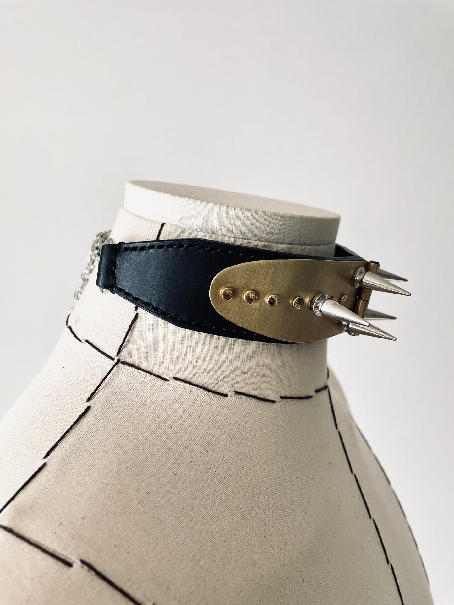 The K-1 Statement Choker Necklace Leather - MEKERA STUDIOS