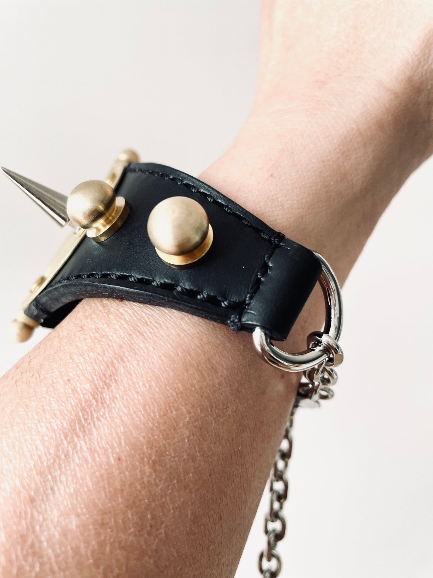 The K-2 Leather Bracelet Spike Chain - MEKERA STUDIOS