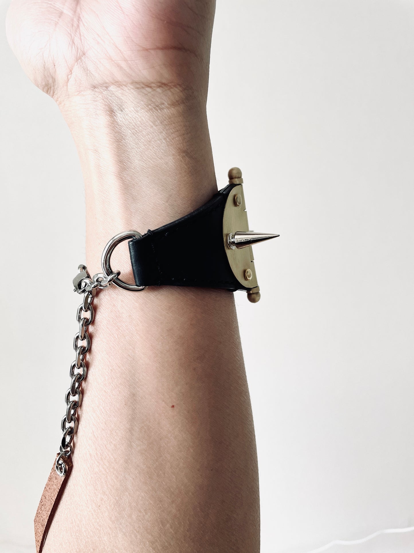 The K-2 Leather Bracelet Spike Chain - MEKERA STUDIOS