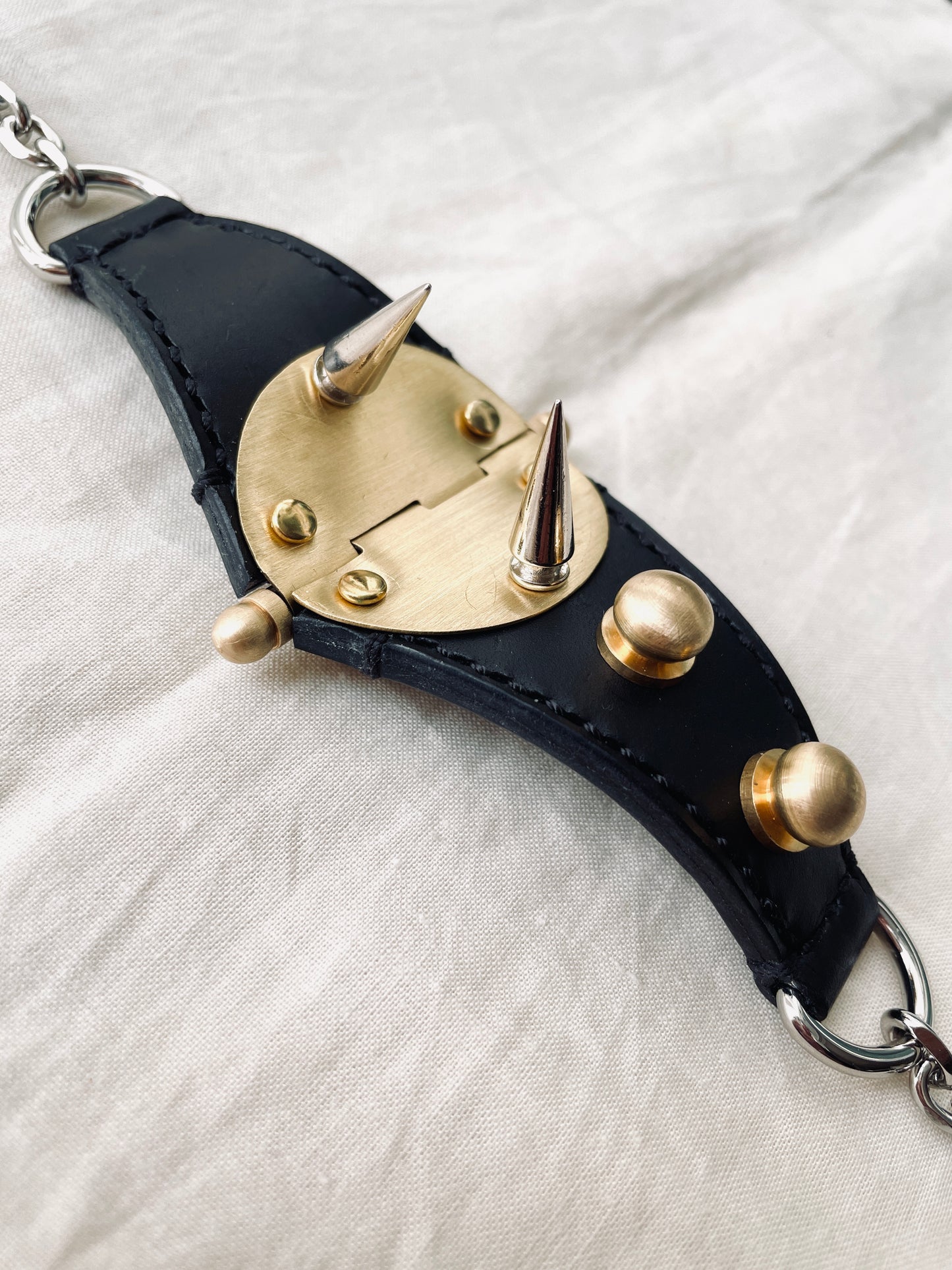 The K-2 Leather Bracelet Spike Chain - MEKERA STUDIOS