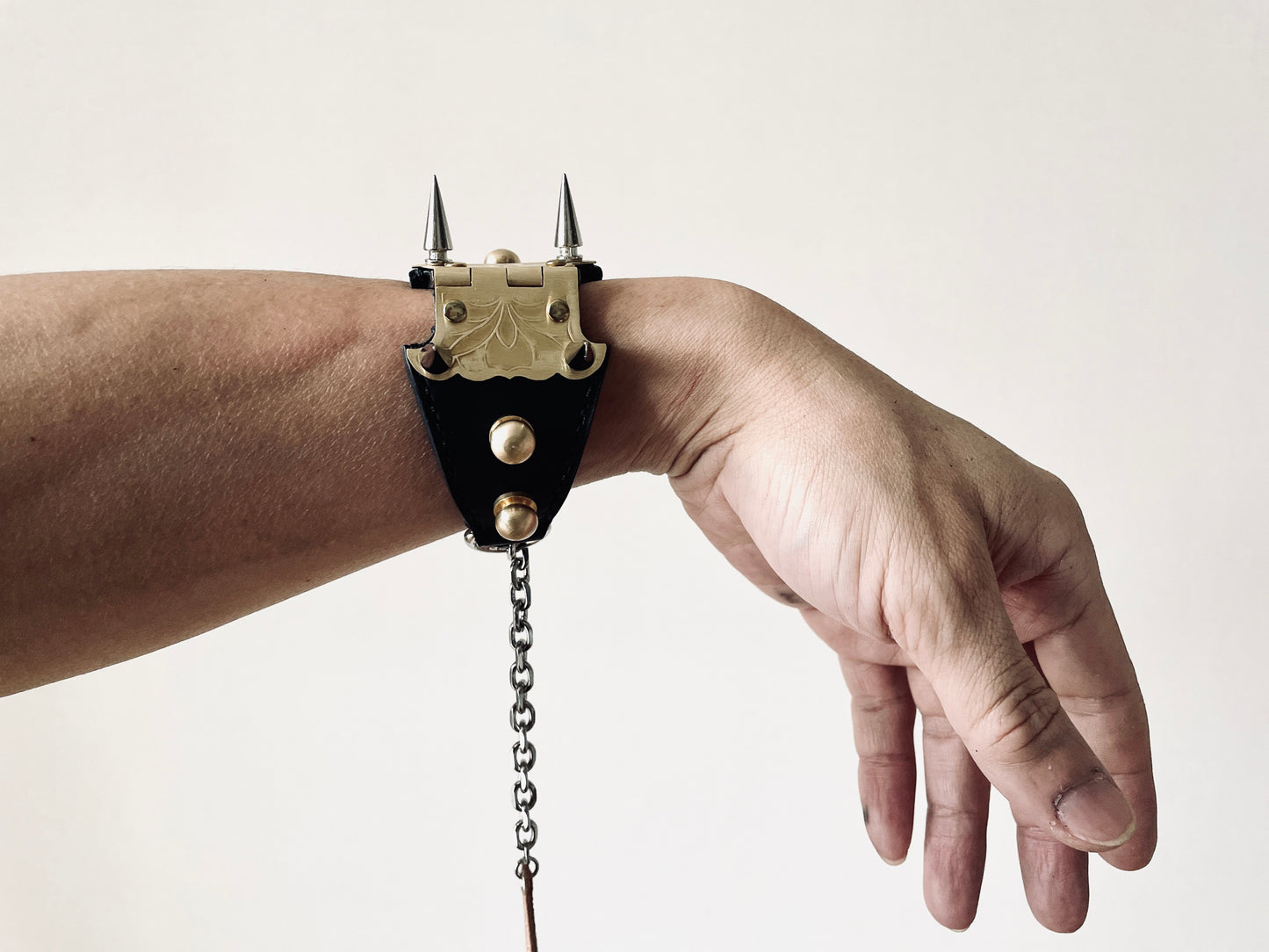 The K-3 Leather Bracelet Spike Chain - MEKERA STUDIOS