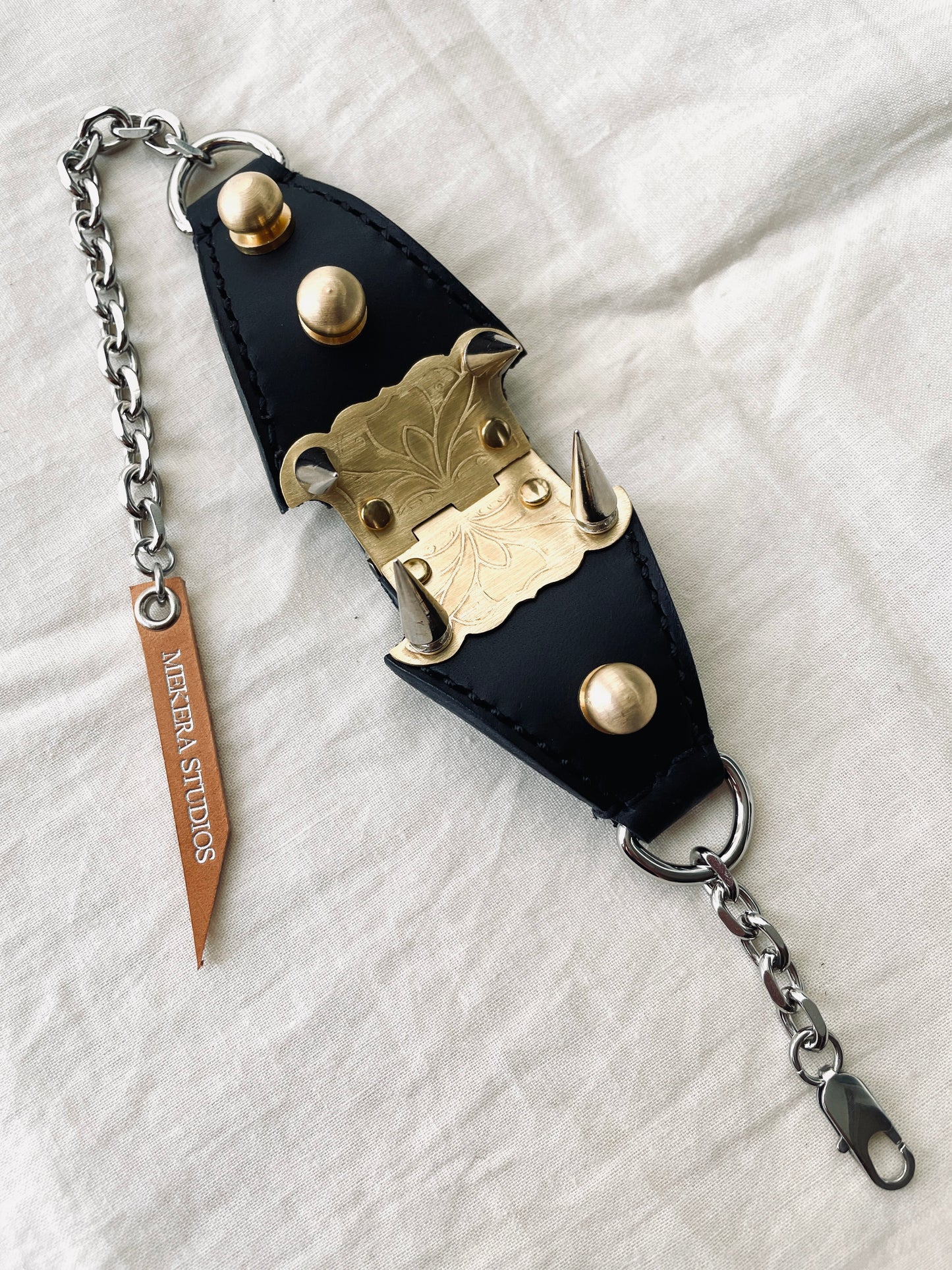 The K-3 Leather Bracelet Spike Chain - MEKERA STUDIOS