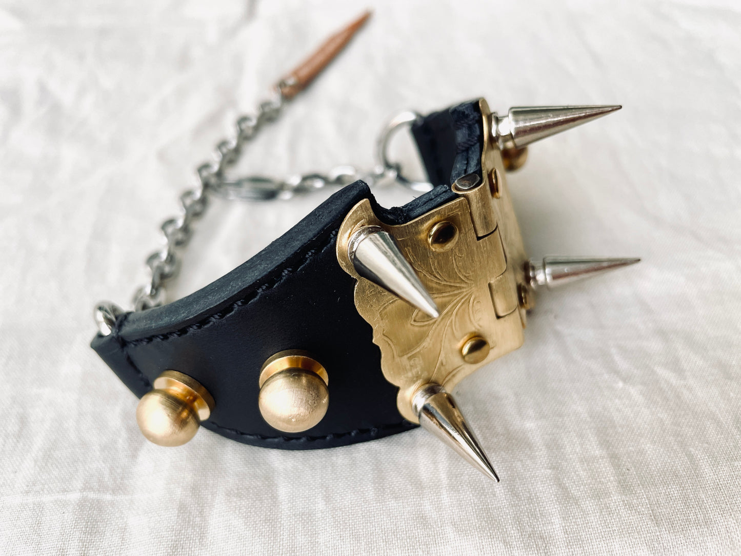 The K-3 Leather Bracelet Spike Chain - MEKERA STUDIOS