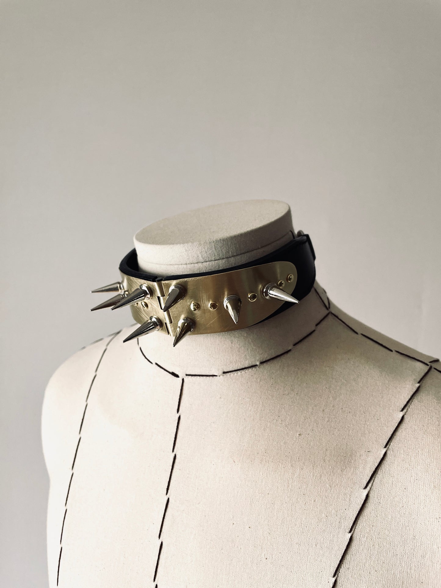 The K-4 Statement Choker Necklace Leather Chain - MEKERA STUDIOS