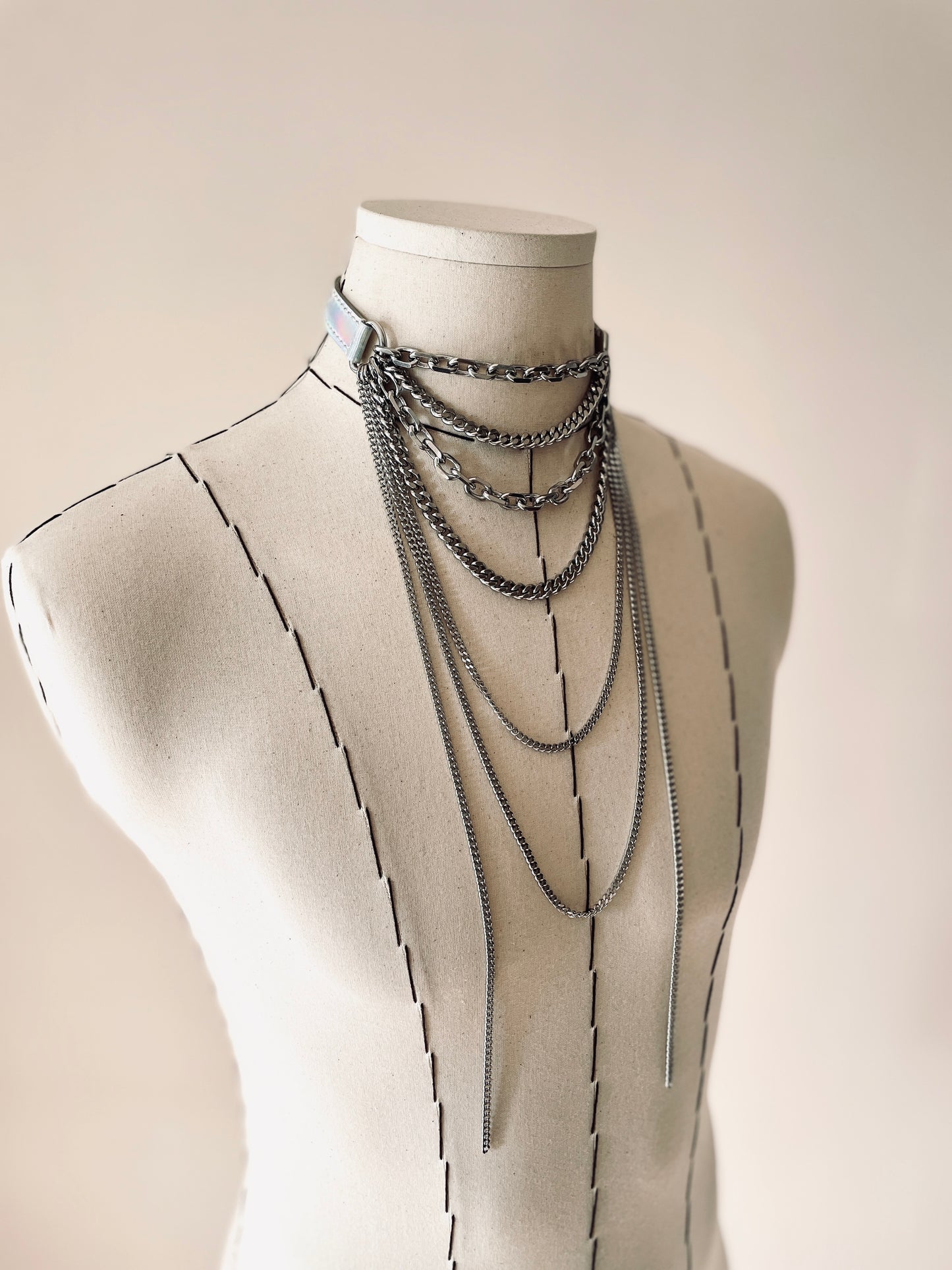 LX11 Choker Necklace Leather Chain-MEKERA STUDIOS