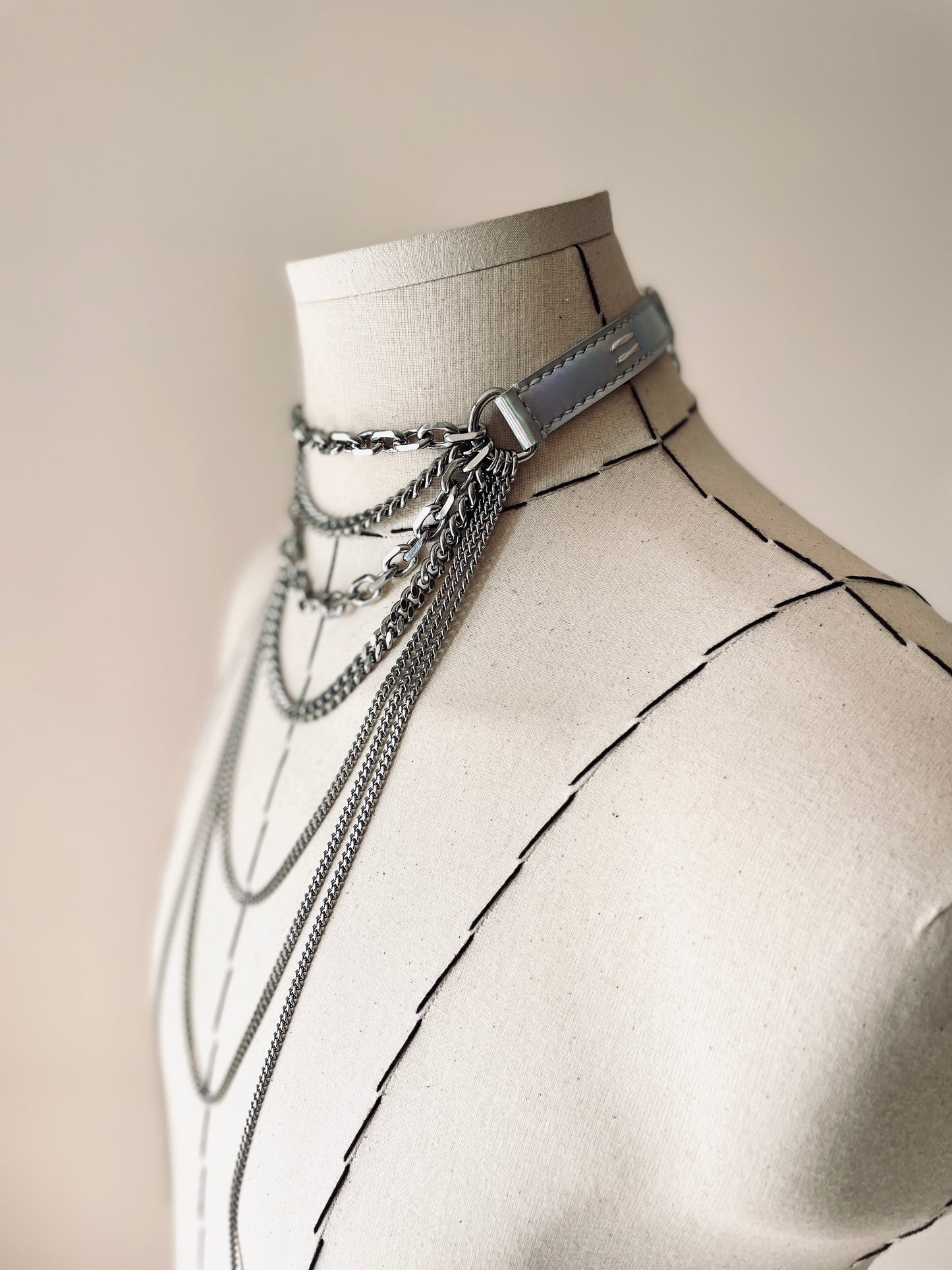 LX11 Choker Necklace Leather Chain-MEKERA STUDIOS